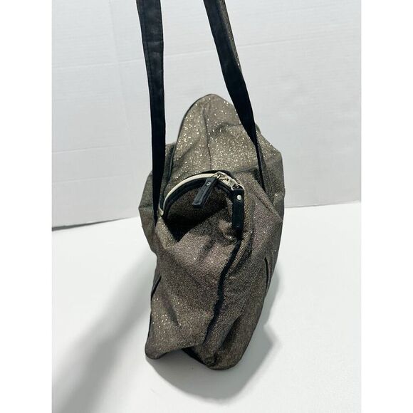 Victoria's Secret Women's Weekender‎ Metallic Glitter Tote Bag Gold Black - Picture 2 of 14